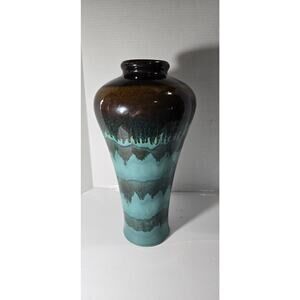 Vintage potteries 15.5 inches tall drip glaze ceramic vase